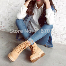 Hot Style 2014 Autumn Winter Women Boot Chunky Heels Martin Wild Fashion Casual Ankle Boots Botas Femininas Increase height