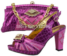 New Arrival!! Fashion Italian Shoes and Matching bag with free shippingJB05purple