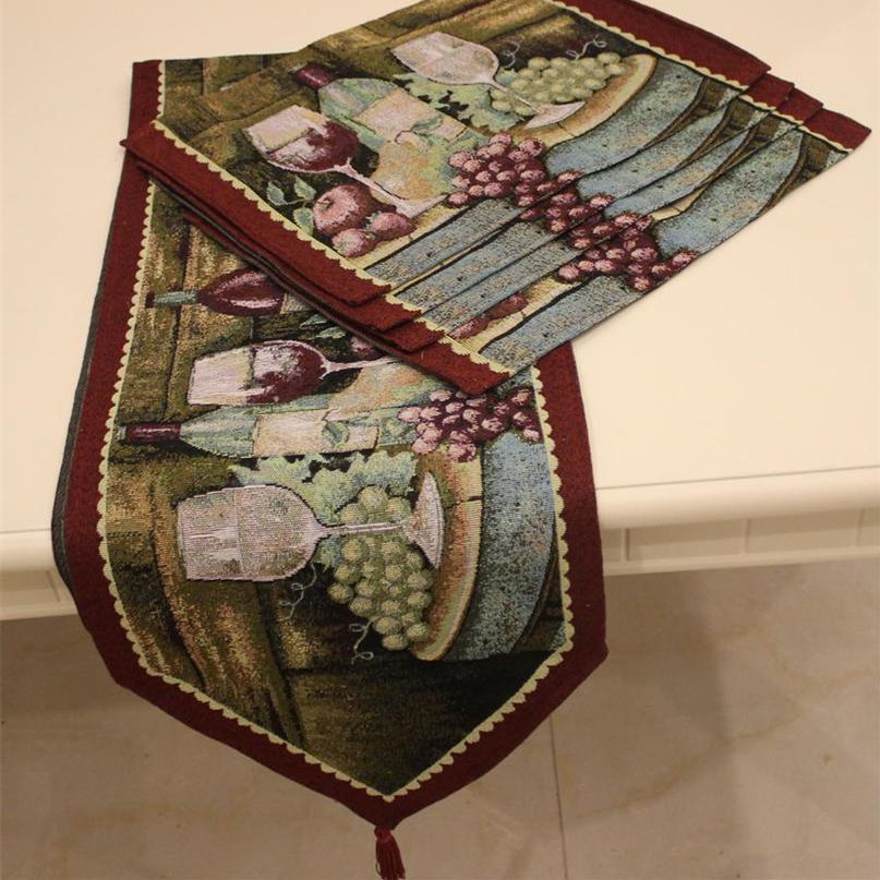 runner table 4PCS  table  wine heat insulation design and table runners Grape wine 1PCS