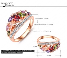 LZESHINEBrand New Arrival Multicolor Fashionable Ring for Women Rose Gold Plated with AAA Swiss Zircon Rings