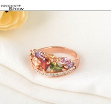 LZESHINEBrand New Arrival Multicolor Fashionable Ring for Women Rose Gold Plated with AAA Swiss Zircon Rings