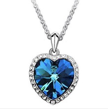 BB889 Fashion Neoglory Titanic Ocean Heart Pendant Necklace For Women Crystal Rhinestone Jewelry Gift New Sale free shipping