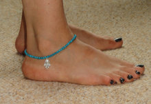 HOT Sexy Women Anklet Elastics Fatima Hand Turquoise Beads Bead Infinity Silver Chain Ankle Bracelet Foot