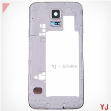 Original Middle Frame Plate Bezel Cover Housing Case Camera Cover For Samsung Galaxy S5 SV I9600 Replacement Parts -Black White
