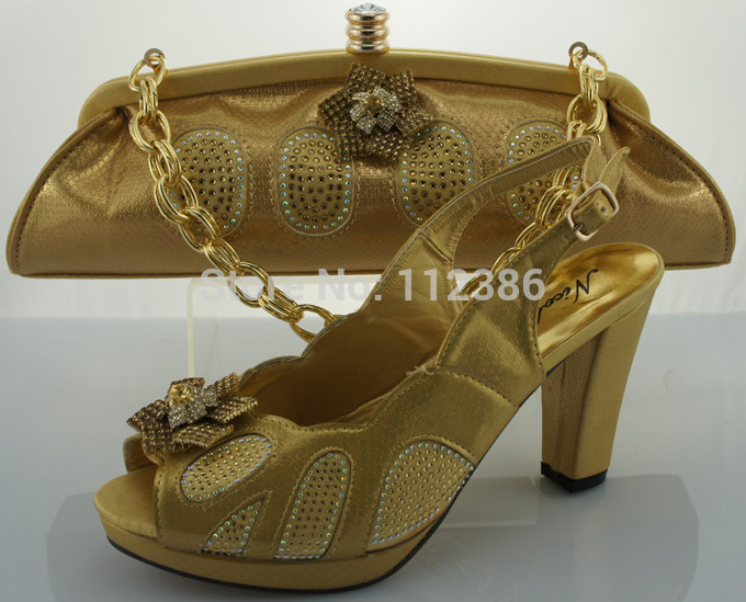 Gold Fashion  Italian shoe and bag with free shippingME0055