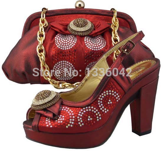 Good selling Item JB03 2 6color Italian lady wine High heel PU leather shoes with bag