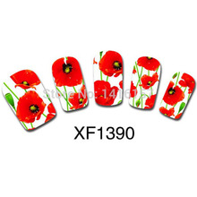 Min order is 10 mix order Water Transfer Nail Art Sticker Decal Beauty Red Tulip Flowers