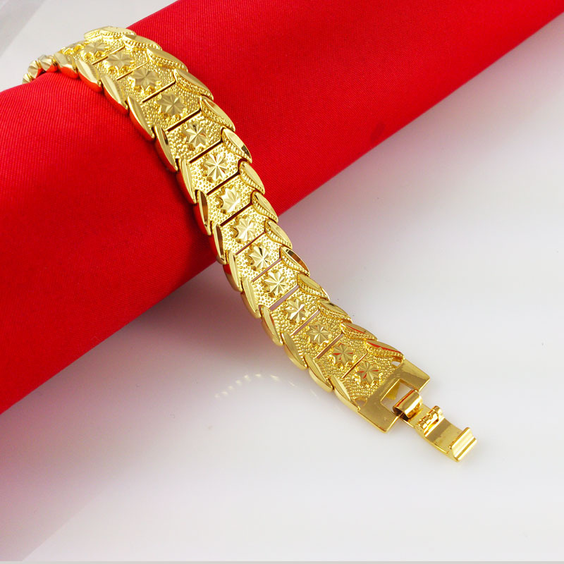 2014 New 24K Gold Plated Bracelets Flower Chain Fashion Women s Girl s Jewlery Fine Accessories
