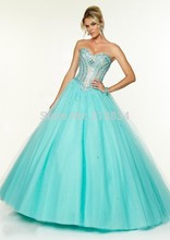 Sky Blue Tulle Ball Gown Quinceanera Dresses 2015 New Fashion f 97125 Sweetheart Lace Up Backless