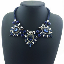 Hot Sale Daisy Flower Necklaces & Pendants Soft Cotton Collar Statement Necklace 2014 New Women Charm Jewelry Fashion Necklace