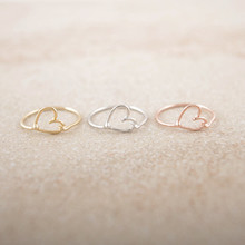 wire love heart ring toe rings