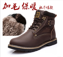 2014 NEW Winter Men Boots Martin Plus Velvet Boots Warm Cotton Casual Wear high top Boots