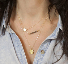 TX239 Fashion Trendy 3 layers Triangle And Rounded Necklace Alloy Necklace Fashion Necklace Women Jewelry