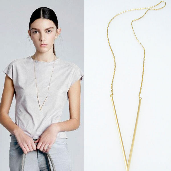TX245 Simple Fashion Gold Plated Triangle Long Chain Necklace For Women Jewelry