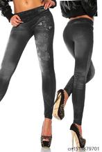 New Women Sexy Tattoo Jean Look Legging Sport Leggins Punk Fitness American Apparel Jeans Woman Pants
