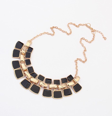 New arrival Punk Gold plated Hollow geometric enamel Collar Statement necklace For women Christmas Gift BC1102
