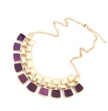 New arrival Punk Gold plated Hollow geometric enamel Collar Statement necklace For women Christmas Gift BC1102