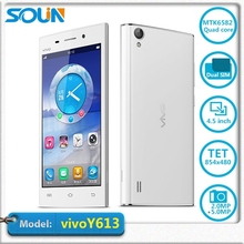 Original MTK6582 Quad Core Vivo Y613 mobile phone Android 4.2 1.3Ghz  4.5” HD 854×480 Dual Sim GPS