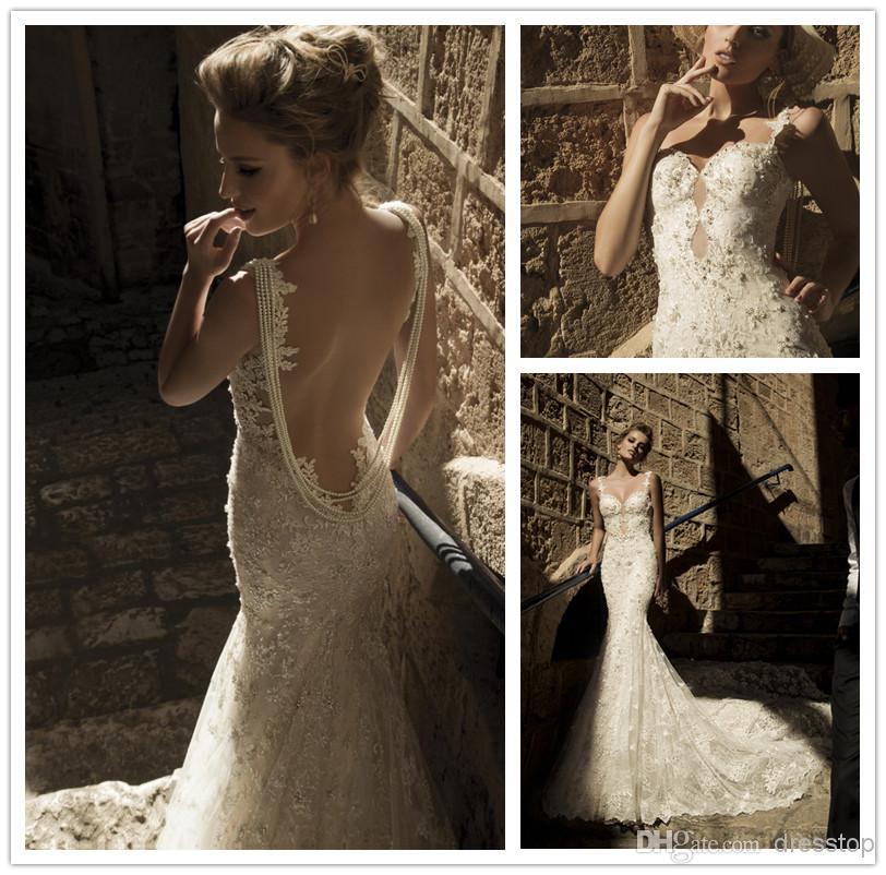 lace and pearl wedding dress