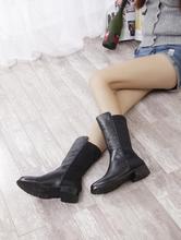 new 2014 autumn winter fashion brand women’s shoes square Heels mid-calf Boots genuine leather boots size 35-40 black 2331