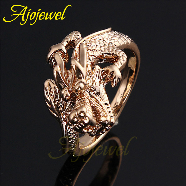 Size 7 9 New Animal Jewelry Vintage 18K Rose Gold Plated Dragon Ring