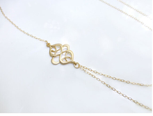 TX406 Hot Fashion Simple Hollow Flower Double Chain Necklace For Women Jewelry Free Shipping