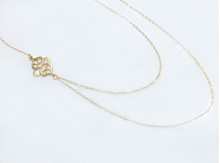 TX406 Hot Fashion Simple Hollow Flower Double Chain Necklace For Women Jewelry Free Shipping