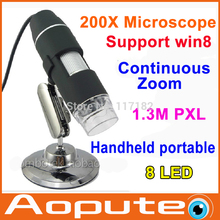 Digital Microscope 200X USB 8 LED 2.0MP Endoscope Magnifier Camera Measure Software Promotion Consumer Electronics