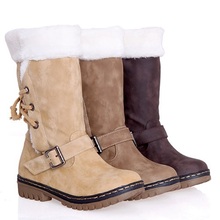 Women autumn winter retro fashion snow boots warm cotton boots long leg winter boots women flat