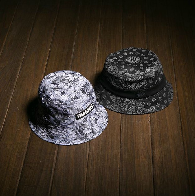 Famous Brand Fashion Weed Hemp Fimble Leaf Caps Paisley Bandana Print Fishing Cotton Unisex Casual Bucket
