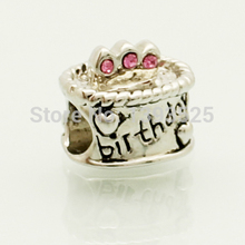 2014 Christmas birthday cake beads fit Pandora bracelets charm bracelets and jewelry accessories