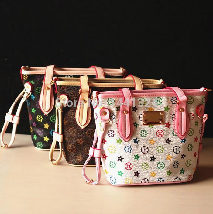 Brand Bags child Girls plaid Kids Handbags Children PU Party Bags Shoulder bags for girls kids