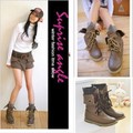 New 2015 Wedges High Mid-Calf Boots For Women Casual Chains Winter