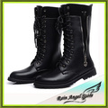 Fashion Plus Size High-top Men Boots Five Belt Buckle Decorative Male