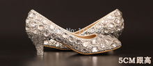 2014 White Wedding Shoes New Fashion Elegant Crystal 5cm Womens High Heel Evening Prom Bridal Shoes