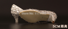 2014 White Wedding Shoes New Fashion Elegant Crystal 5cm Womens High Heel Evening Prom Bridal Shoes