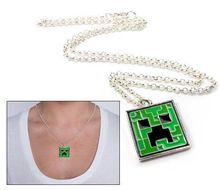 2015 New Fashion Jewelry Sandbox Game Minecraft JJ My world Green strange coolie cooly afraid Pendant