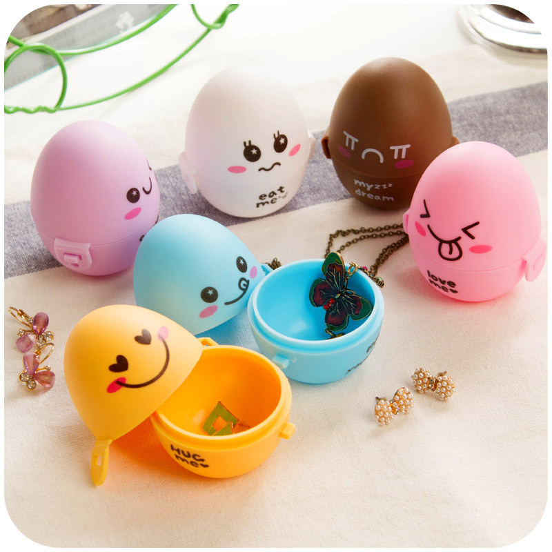 Creative expression cartoon egg storage box six containers candy jewelry small objects storage K3474
