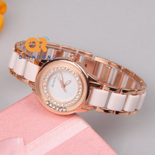 2014 Luxury Design Watches Fashion dress Women Analog Crystal Rhinestone Ceramic Watch Quartz Wristwatches Lady Casual