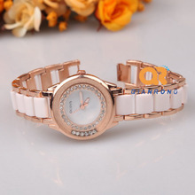 2014 Luxury Design Watches Fashion dress Women Analog Crystal Rhinestone Ceramic Watch Quartz Wristwatches Lady Casual
