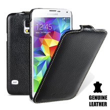 2014 New Original Brand Genuine Top Grain Leather Cases for Samsung Galaxy S5 sim Flip and Down Cellphone Covers