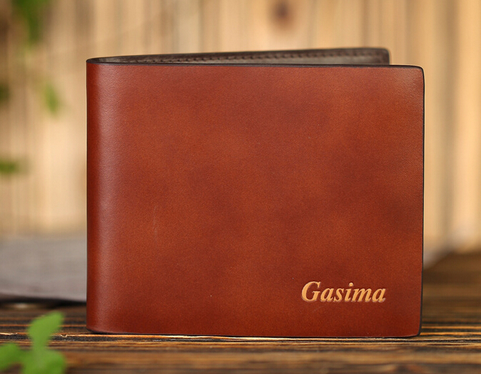 NEW Men s super grain leather trifold Horizontal wallets Card package