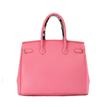 H brand France High quality leather handbag with gold lock scarf 30cm 35cm woman bags fashion