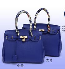 H brand France High quality leather handbag with gold lock scarf 30cm 35cm woman bags fashion