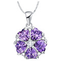 Amethyst Charms Pendants Necklace For Women 6 Colors Colgantes de Plata Sapphire Jewelry Pendulum 60 Off
