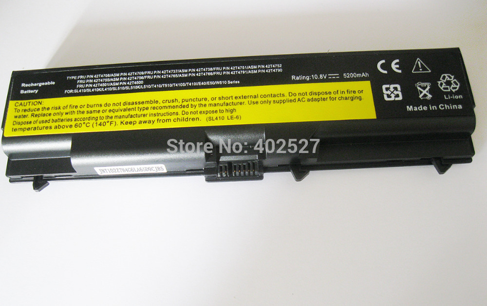 6 батарея для Lenovo ThinkPad SL410 SL410k SL510 T410 FRU ...