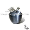 Natural Cat's Eyes Crystal Gray Apple Craft  Free Shipping