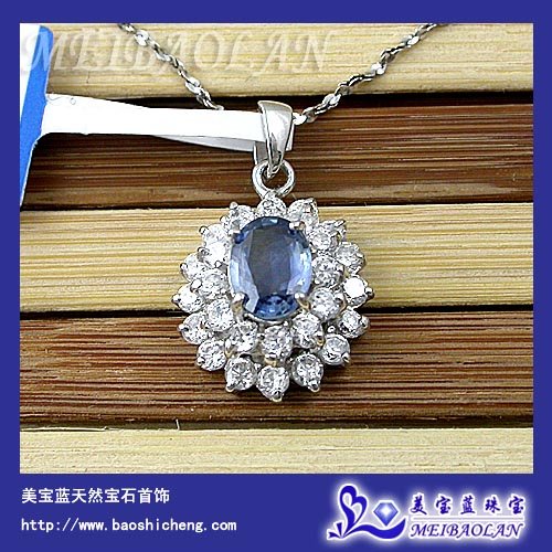Wholesale Fashion Jewelry,925 Silver Sri Lanka Sapphire Pendant