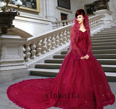 Lace Long Sleeve Dress on Dress Promotion Shop For Promotional Red Jacket Wedding Dress On