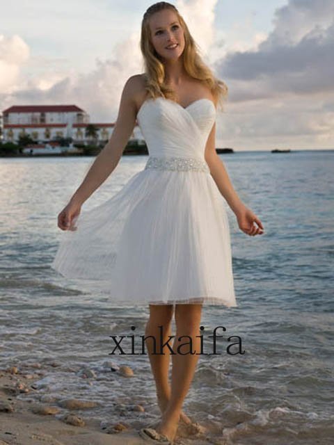 Exquisite Ivory And Can Custom Short Party Prom Bridal Wedding Dress Wedding